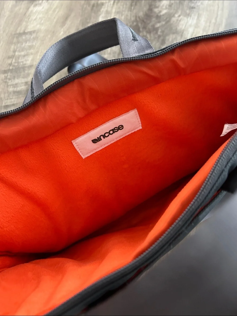 Incase Gray Laptop Bag with Orange Accents